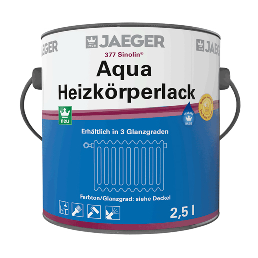 Jaeger Aqua Heizkörperlack 2,5 lt 377 Weiß matt